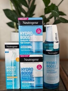 Neutrogena Hydro Boost Skincare Bundle Gel Cream SPF Cleanser